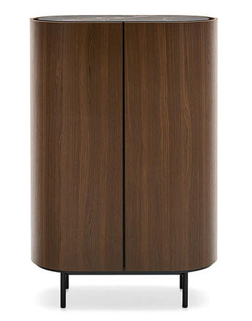 Lake Ceramic/Wood/Metal Customizable Rounded Cupboard w/2 Doors & Metal Feet