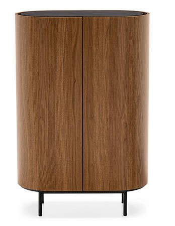 Lake Ceramic/Wood/Metal Customizable Rounded Cupboard w/2 Doors & Metal Feet