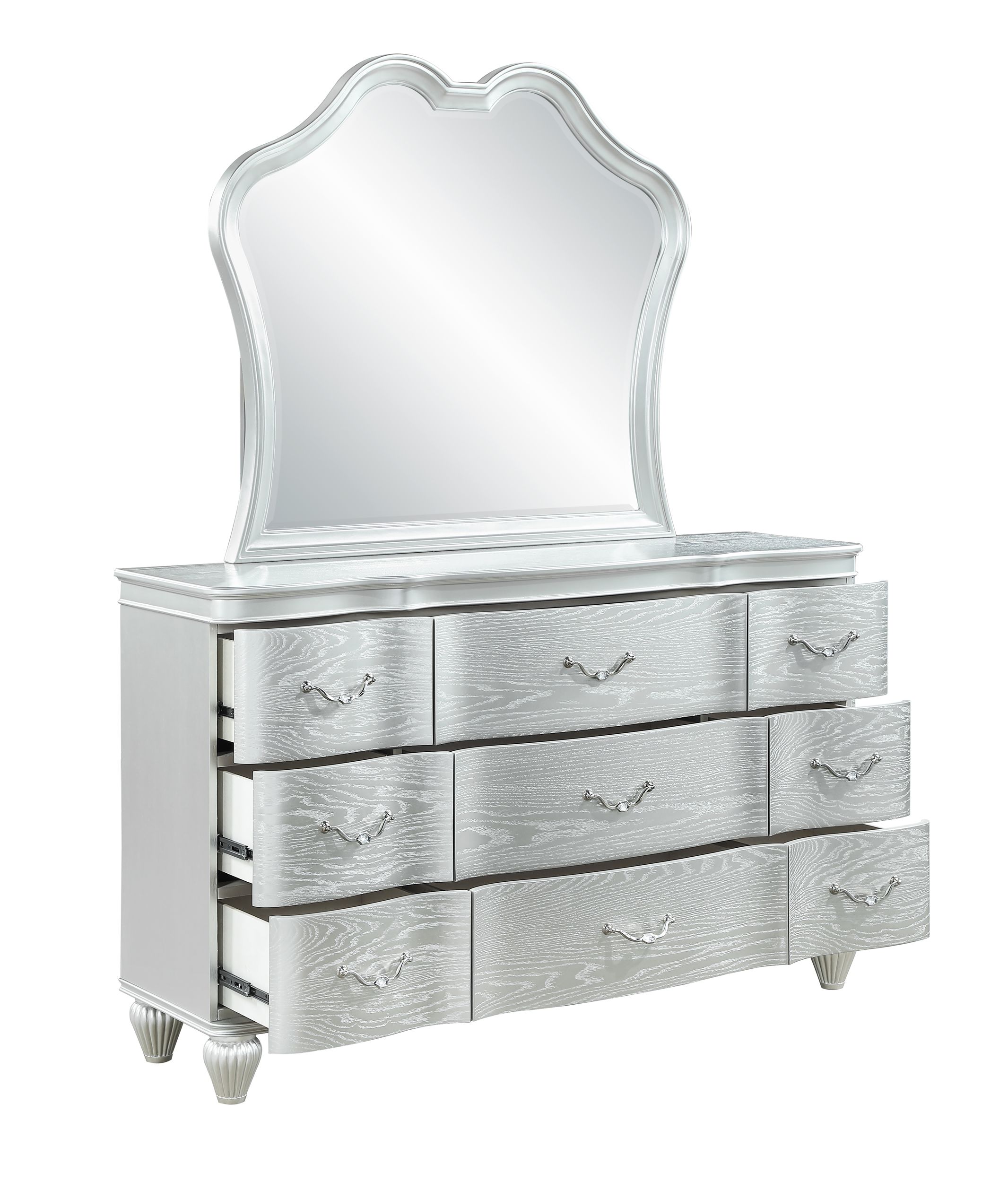 Landmark Traditional Style 9-Drawer Desser Made With Wood in Silver
