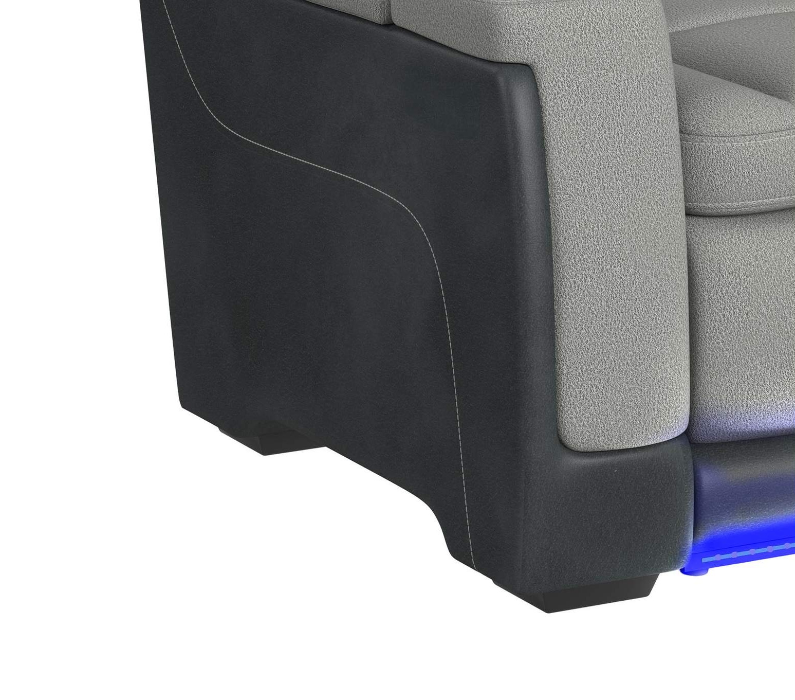 SM Lantana Faux Leather Power Reclining Sofa w/LED Light