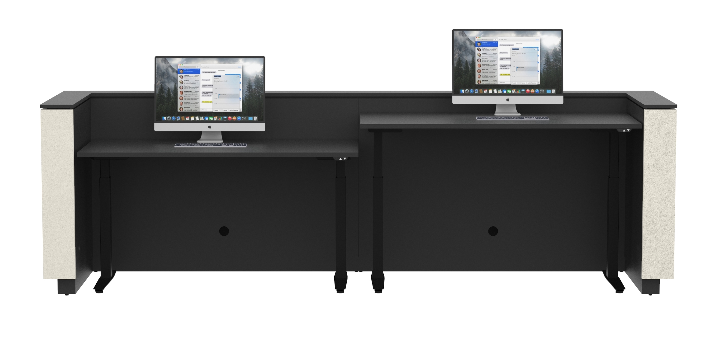 NARBUTAS Domino 142" Sit And Stand Reception Desk