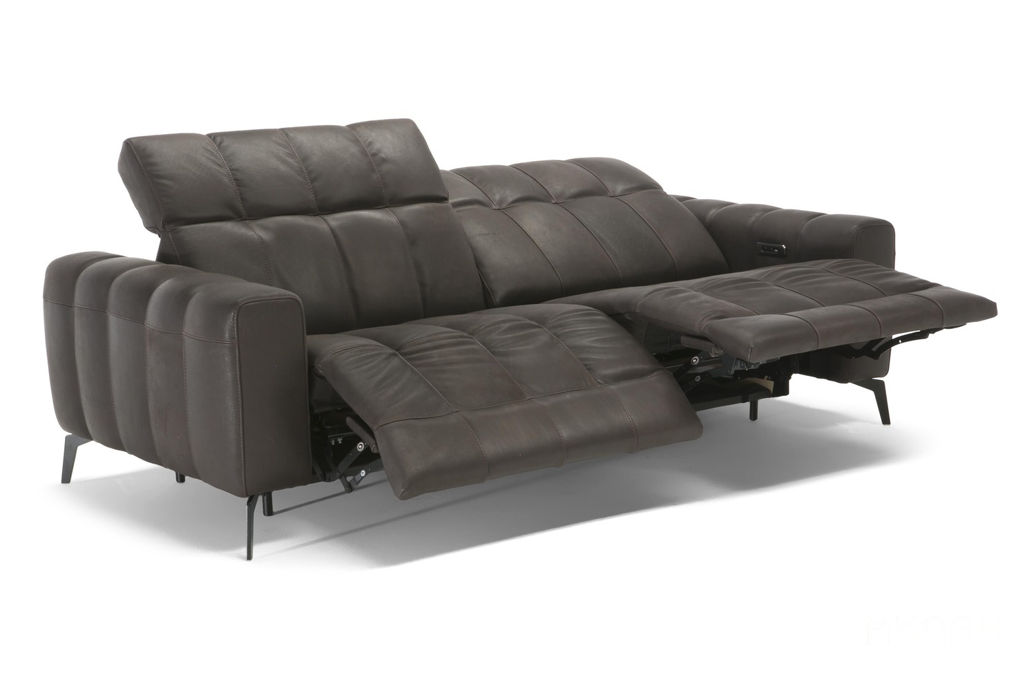 Portento Fabric/Leather Power Recliner Sofa