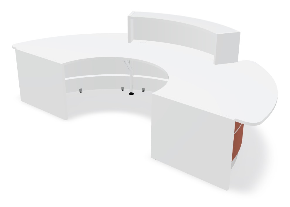 Valde 141" Curved Reception Desk w/Counter
