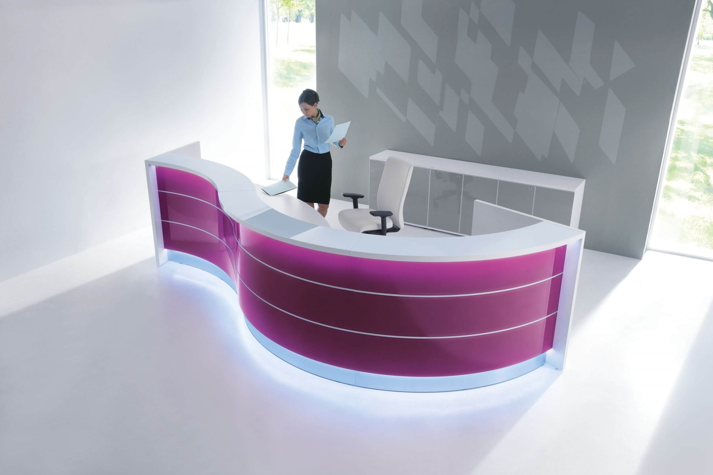 MDD Curved Reception Desk by MDD in purple