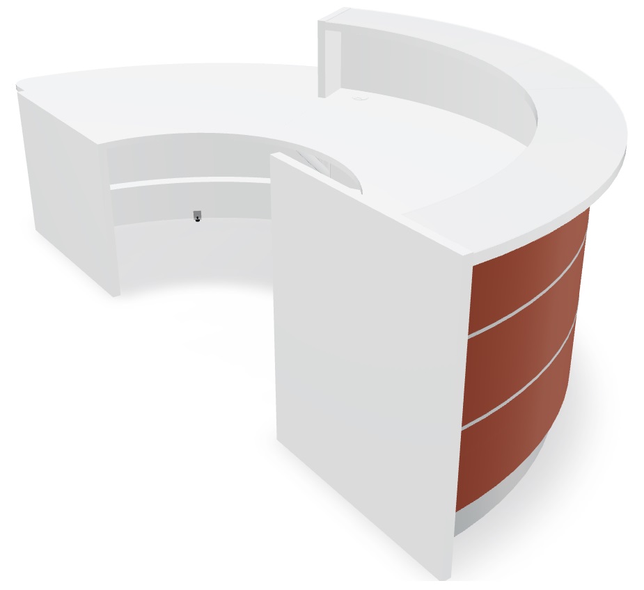 Valde 132" Curved Reception Desk w/Counter 