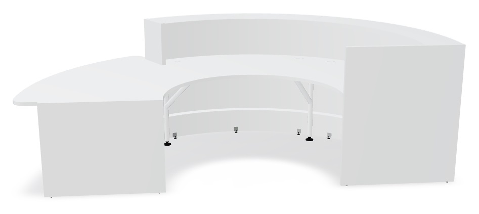 Valde 132" Curved Reception Desk w/Counter Top by MDD