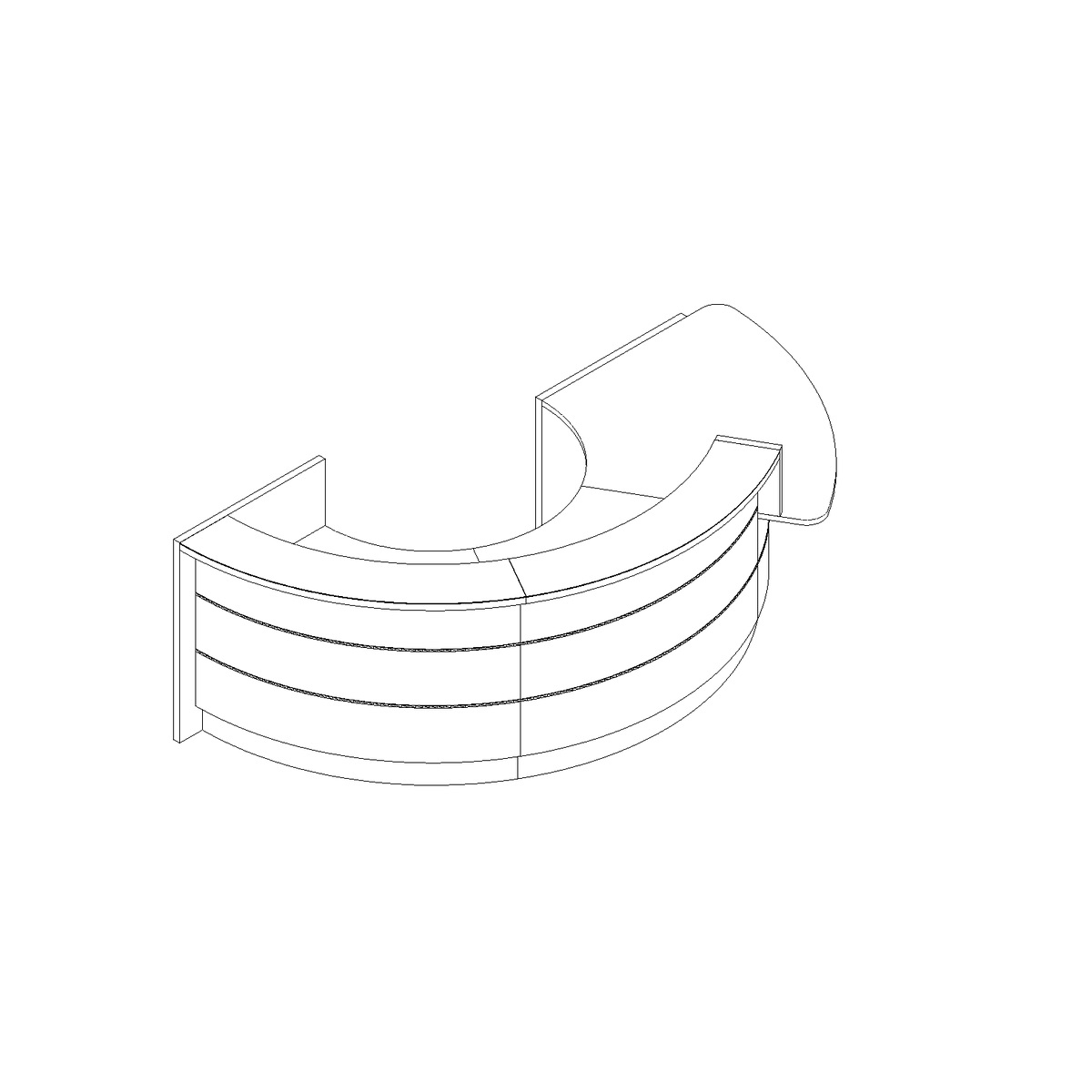 Curved Reception Desk w/Counter Top by MDD