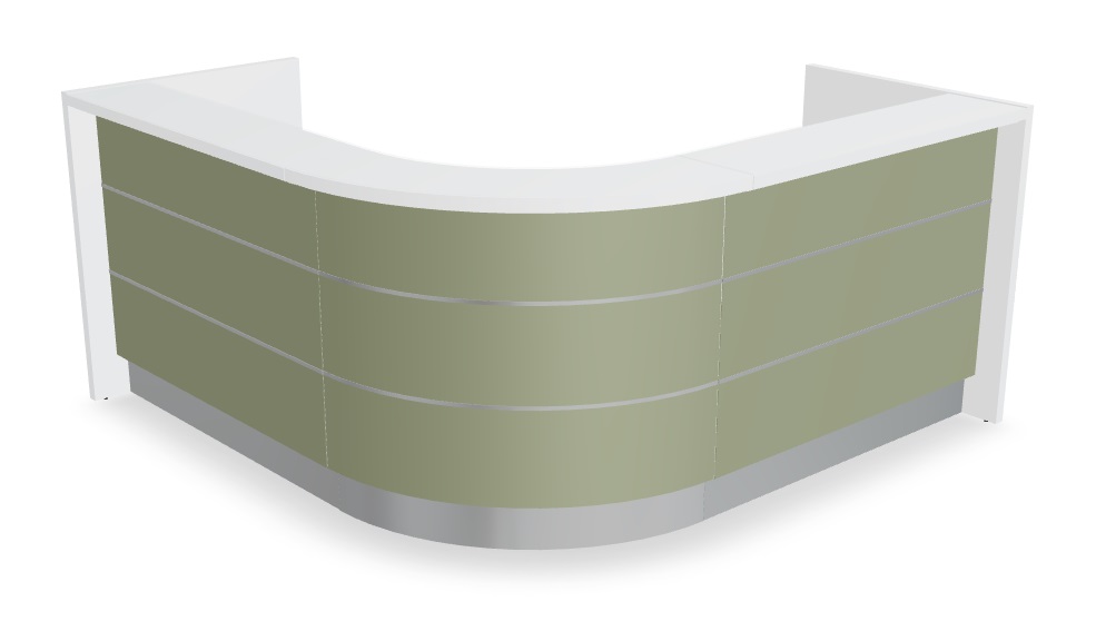 Valde 88" Corner Reception Desk by MDD in Avocado Matt
