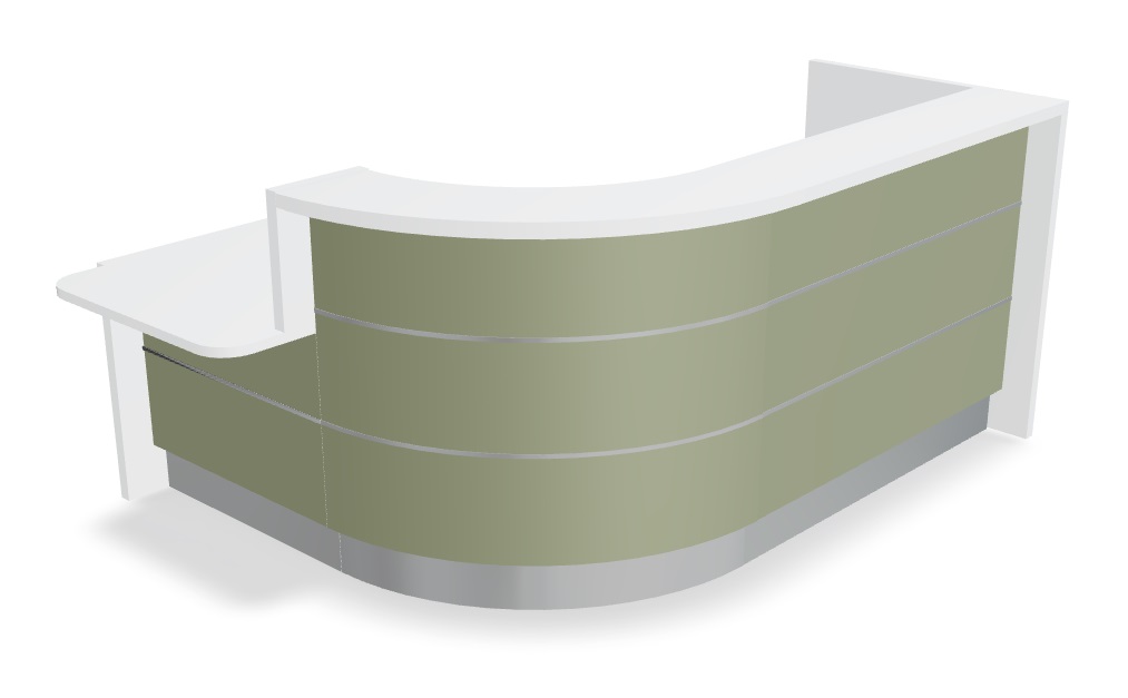Valde 96" Corner Reception Desk in Avocado Matt