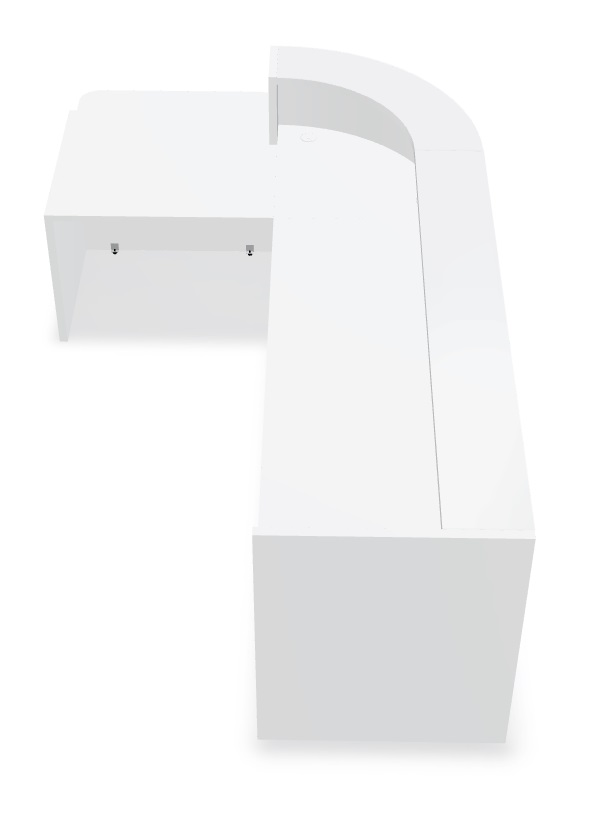 MDD Valde 135" Corner Reception Desk Side w/Counter