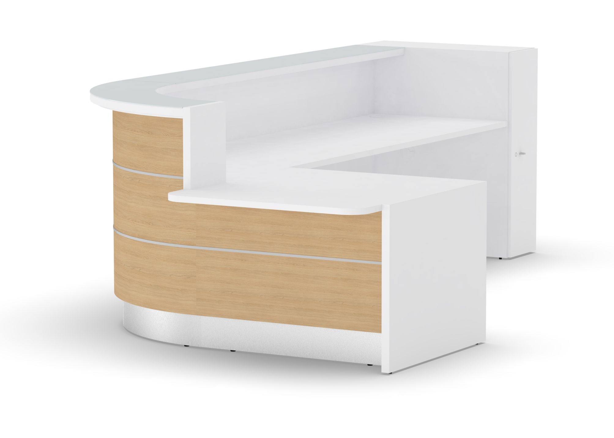 Valde 146" Corner Reception Desk w/Counter Top
