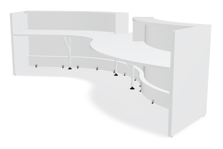 109” Curved Valde Reception Desk with Built-in Counter – MDD Office