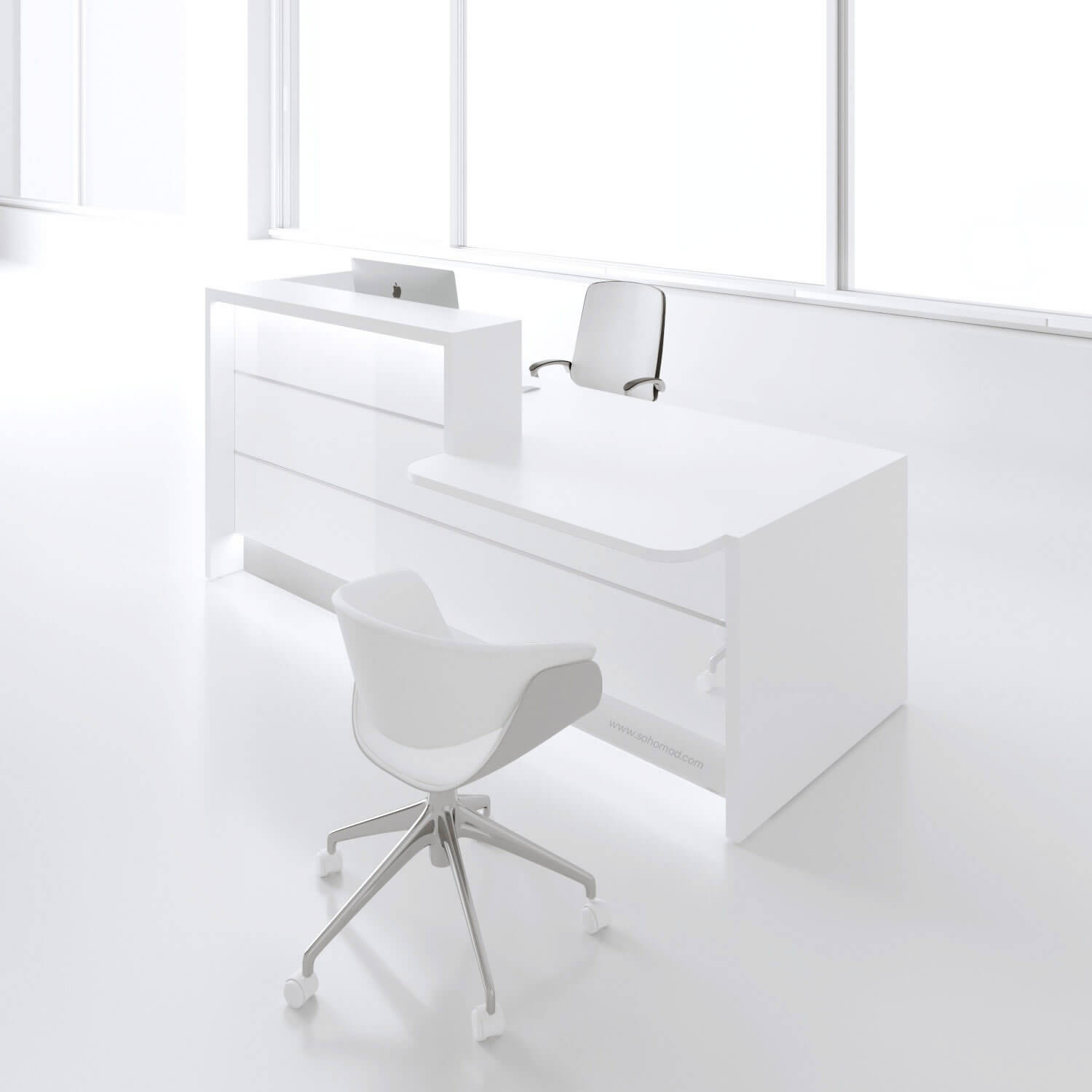 Valde Straight Reception Desk w/Left Counter Top