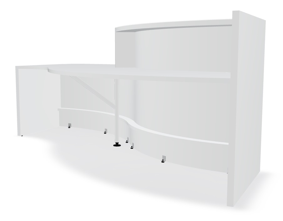 Valde 135" Curved Reception Desk w/Counter Top by MDD