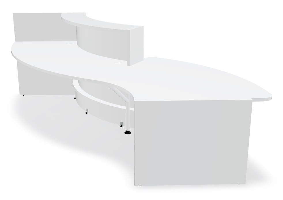Valde 135" Curved Reception Desk w/Left