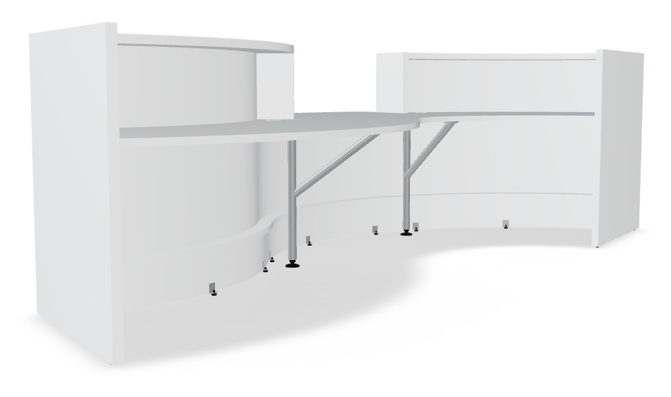 MDD Curved Reception Desk Back w/Counter