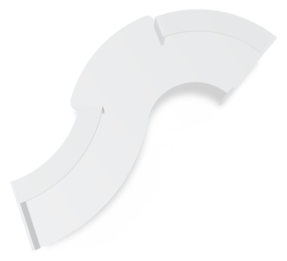 Valde 165" Curved Reception Desk w/Counter Top by MDD