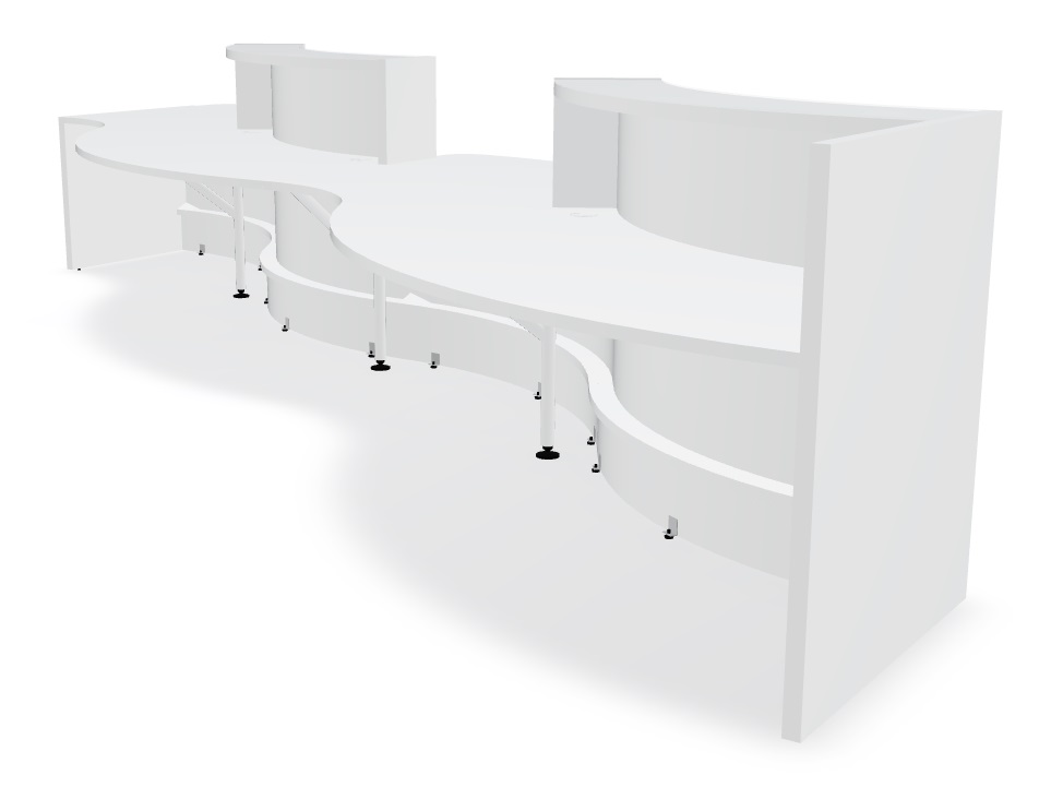 Valde 250" Curved Reception Desk w/Counter