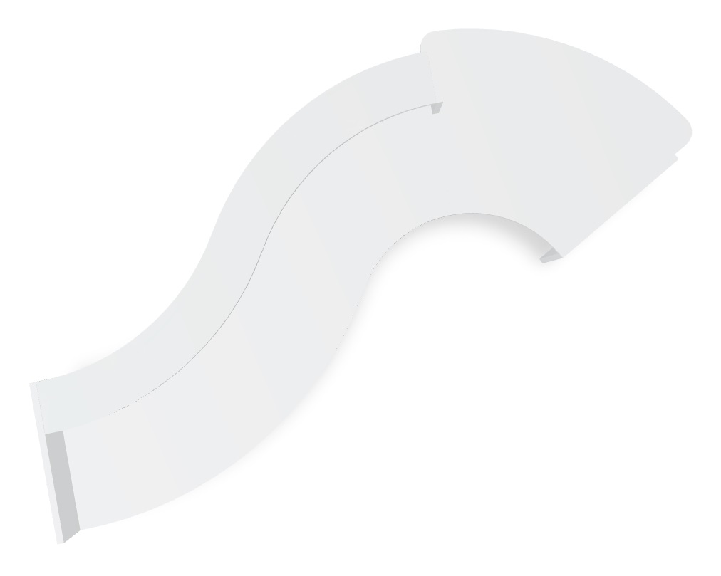 Valde 172" Curved Reception Desk w/Left Counter Top by MDD