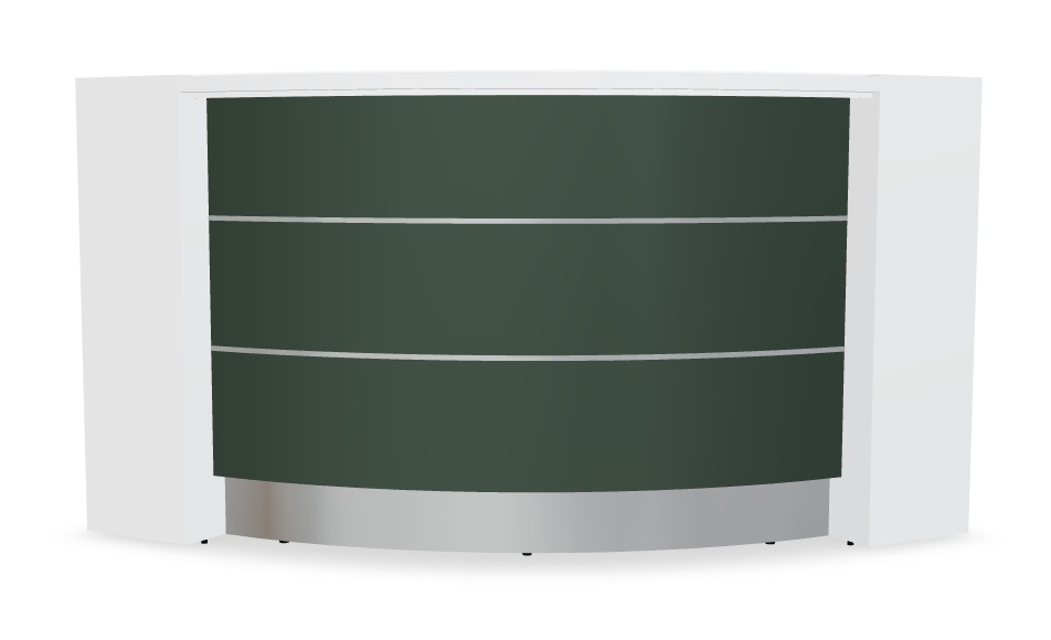 Valde 84" Curved Reception Desk Bottle Green Matt