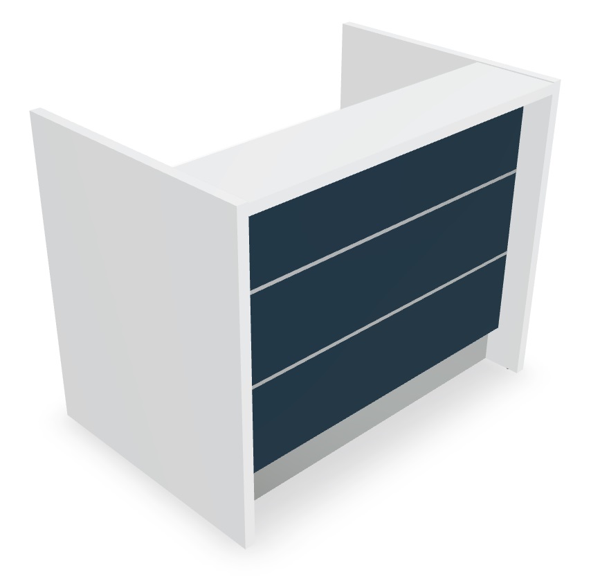 Valde 53" Straight Small Reception Desk in Dark Blue Matt
