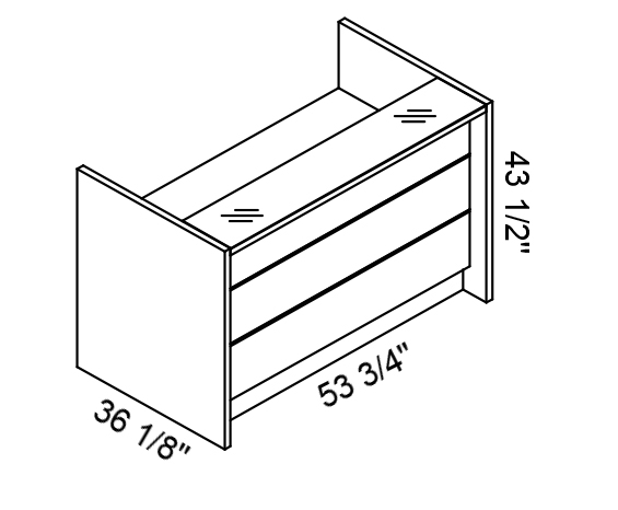 Valde 53" Straight Small Reception Desk Dimension