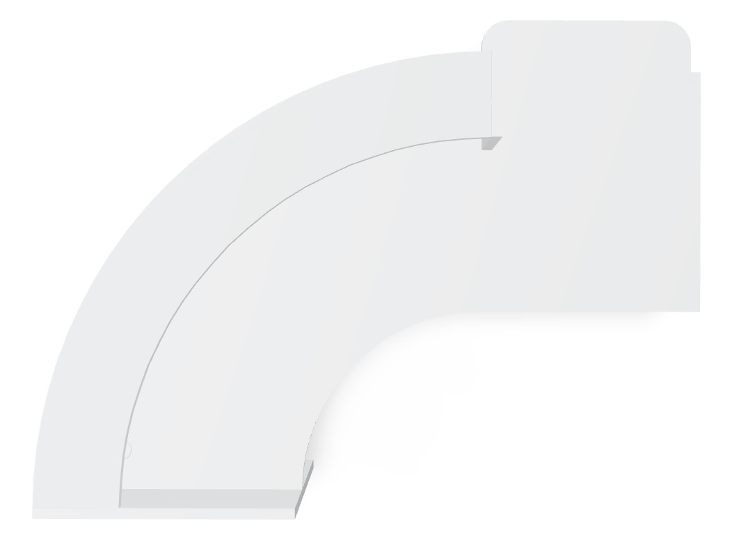 Valde 96" Curved Reception Desk With LAF Counter Top
