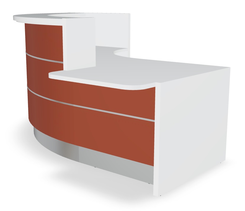 Valde 96" Curved Reception Desk w/Counter Top by MDD