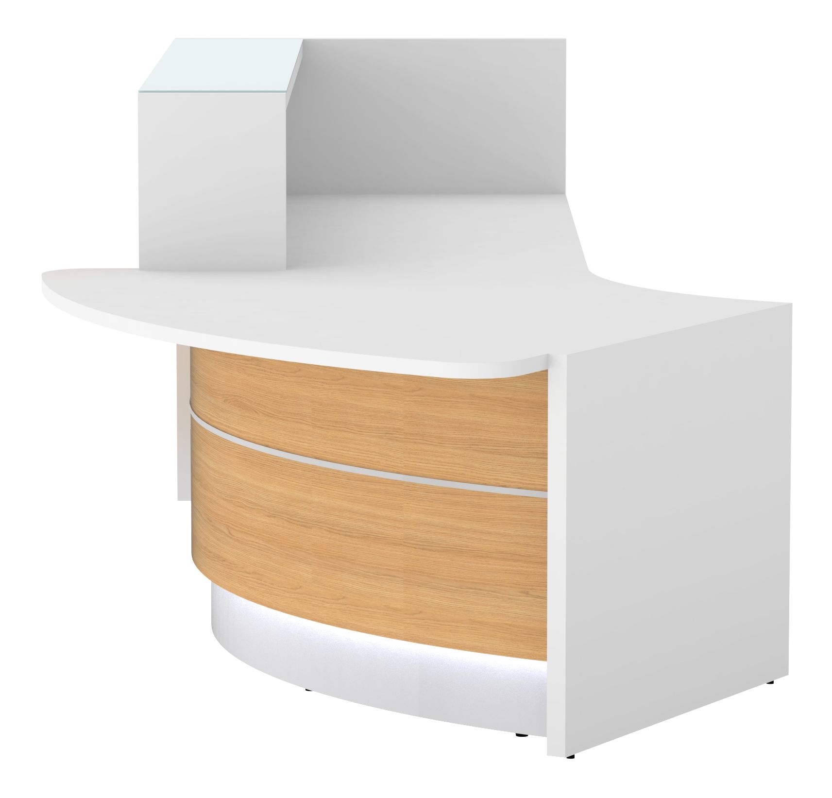 Valde 123-inch Curved Reception Desk With Left Counter Top 