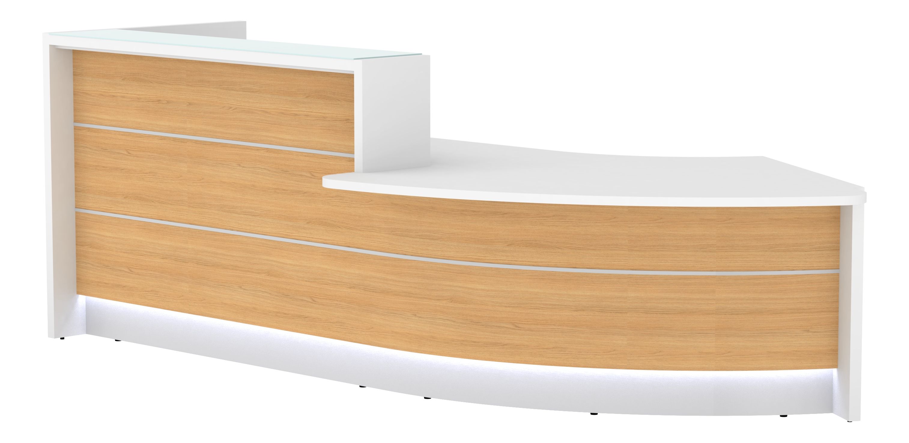 MDD Valde 123-inch Curved Reception Desk With Left Counter Top