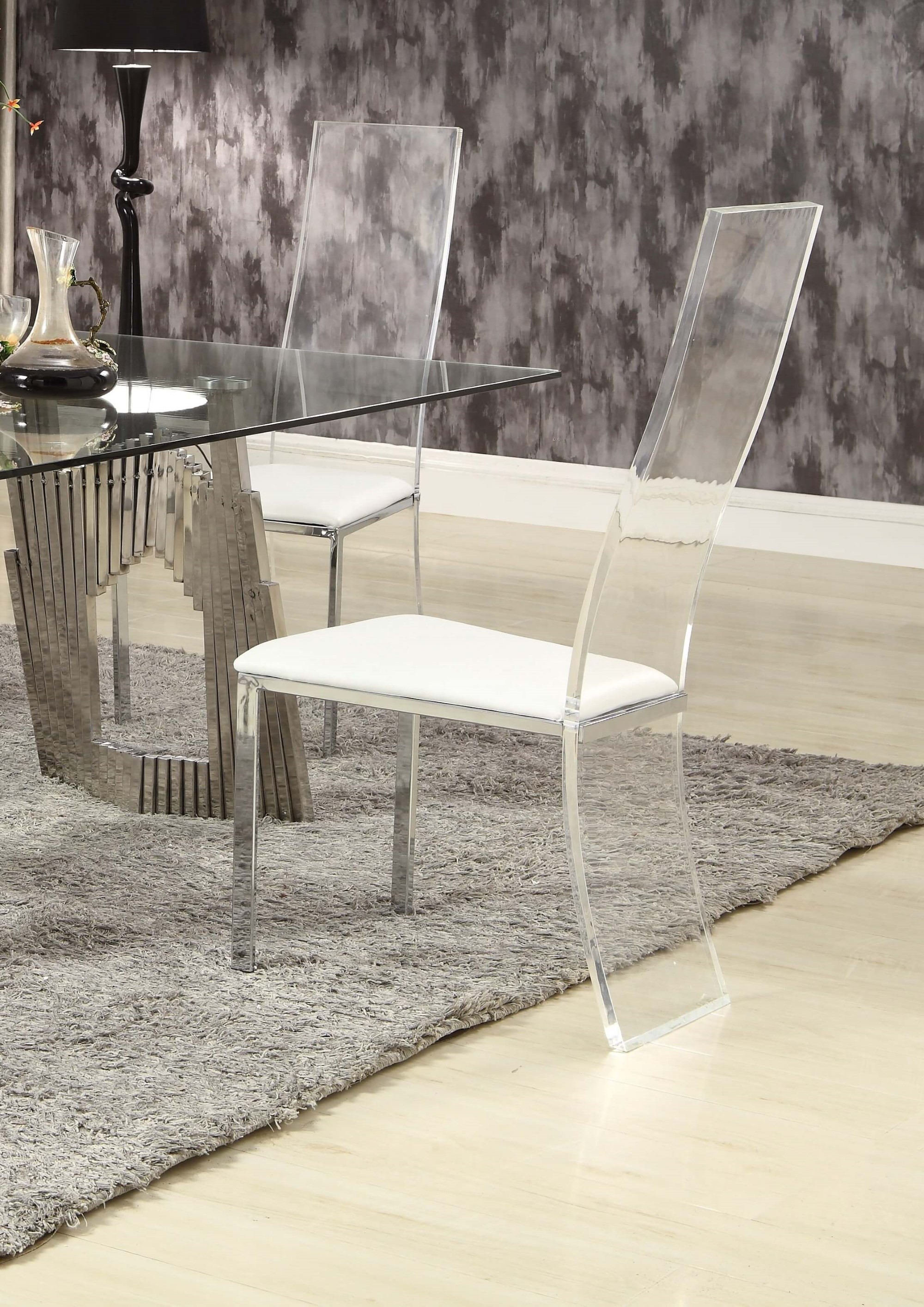 Layla Acrylic High Back PU Side Chair