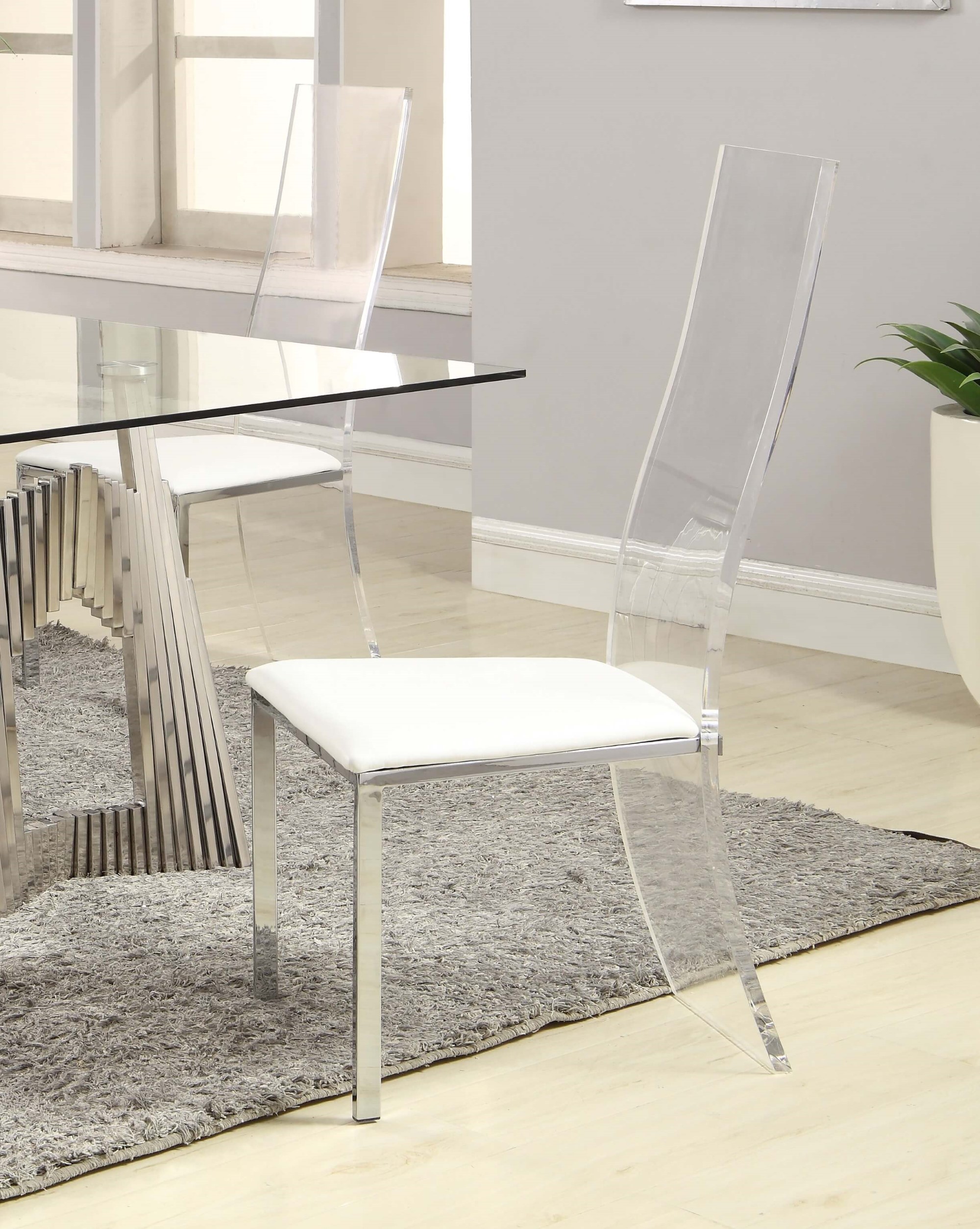 Layla Acrylic High Back PU Side Chair