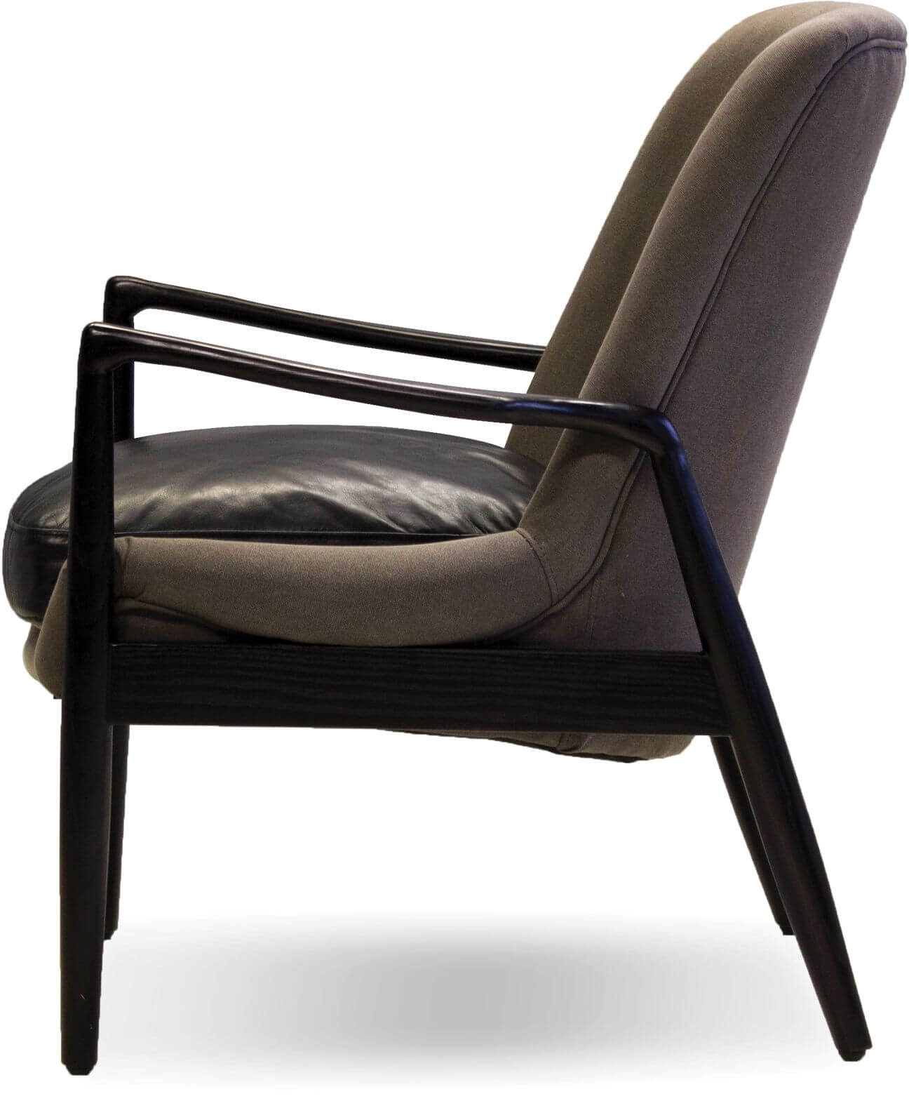 Reynolds Polyester Fabric Chair w/Leather Seat
