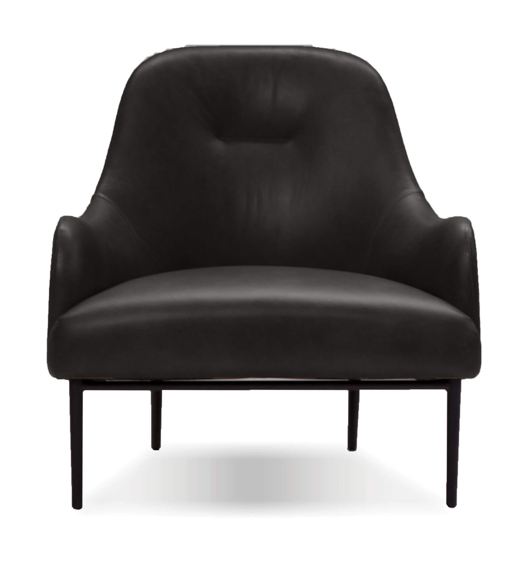 Swoon Lounge Chair, Black Powder Coated Legs