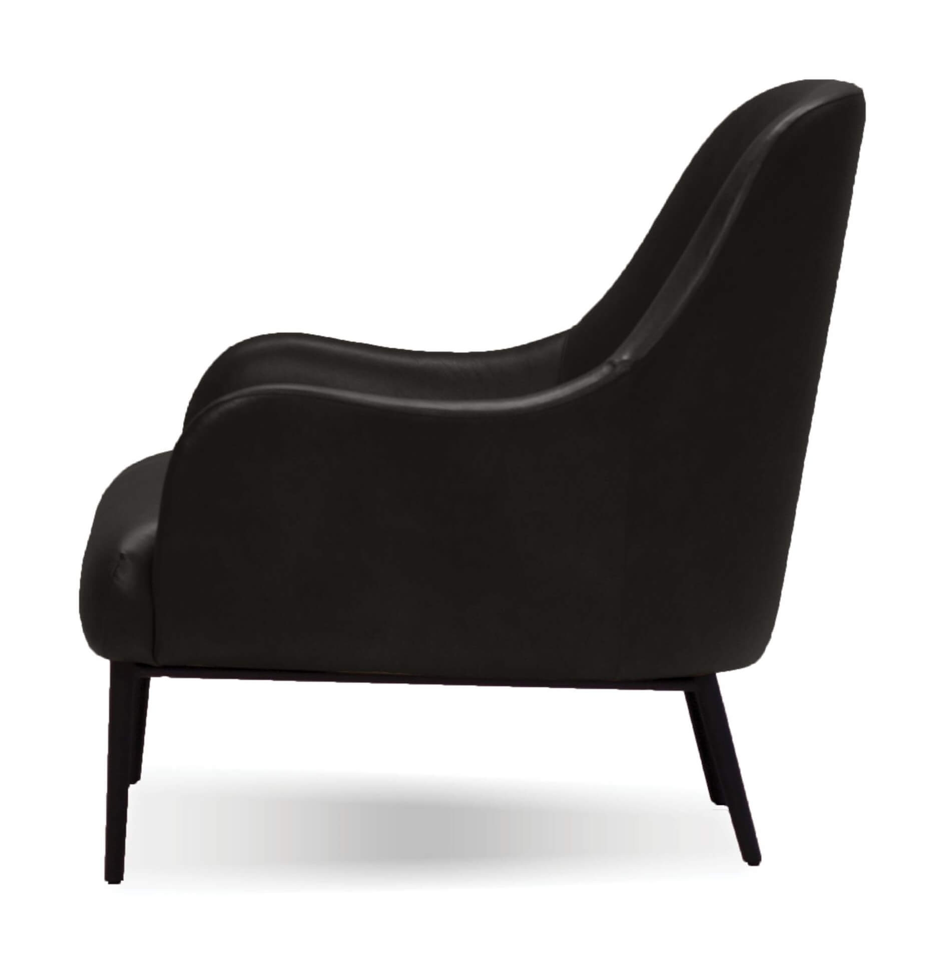 Swoon Lounge Chair, Black Powder Coated Legs