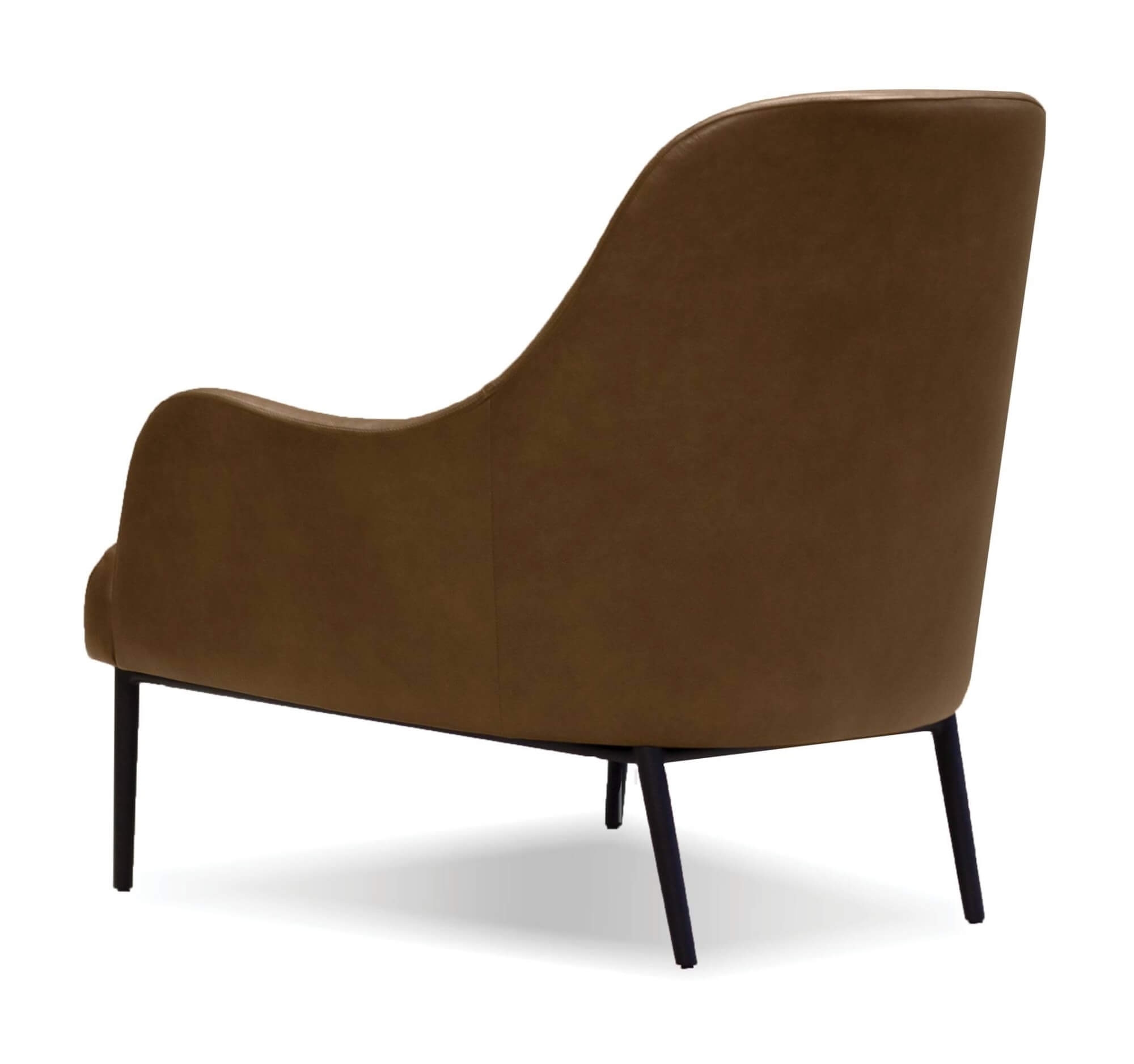 Swoon Leather Lounge Chair w/Black Powder Coated Legs