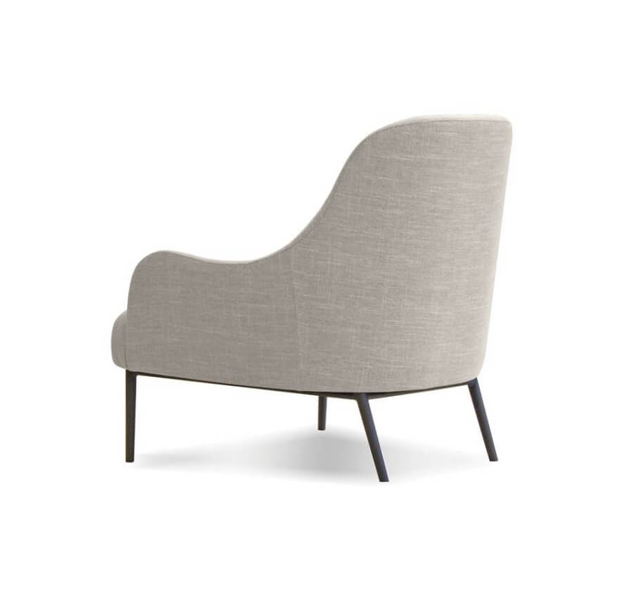 Swoon Fabric Lounge Chair, Black Powder Coated Legs