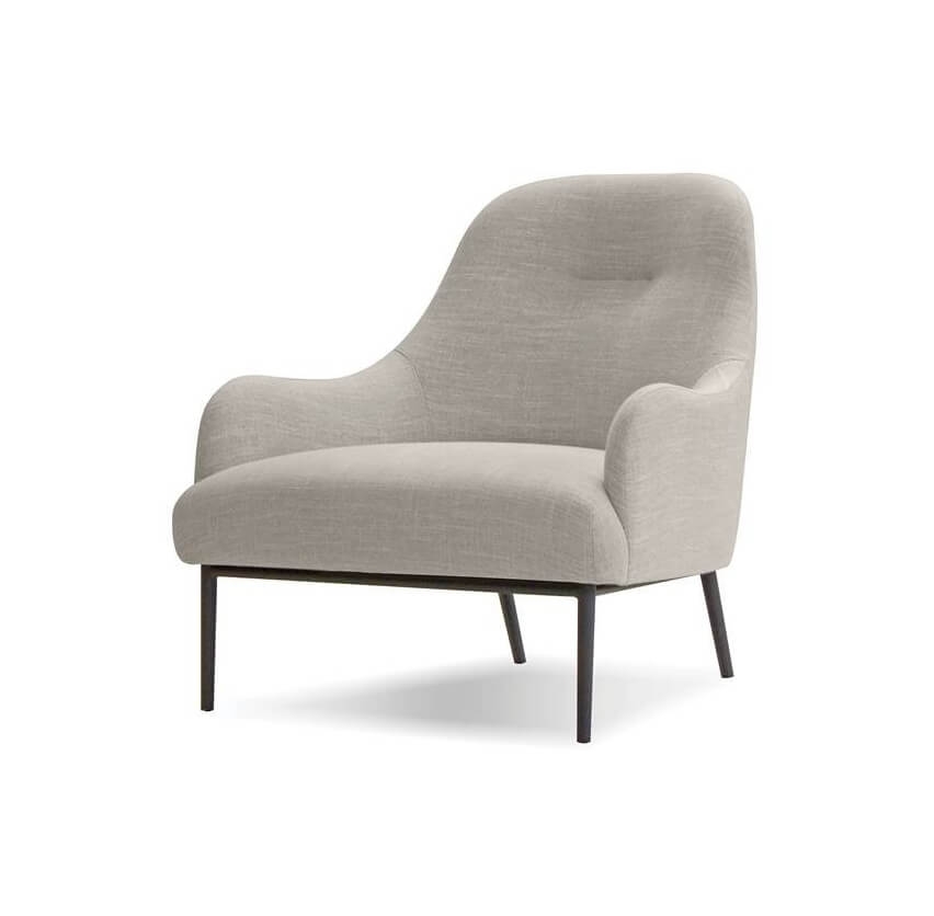 Swoon Lounge Chair, Black Powder Coated Legs