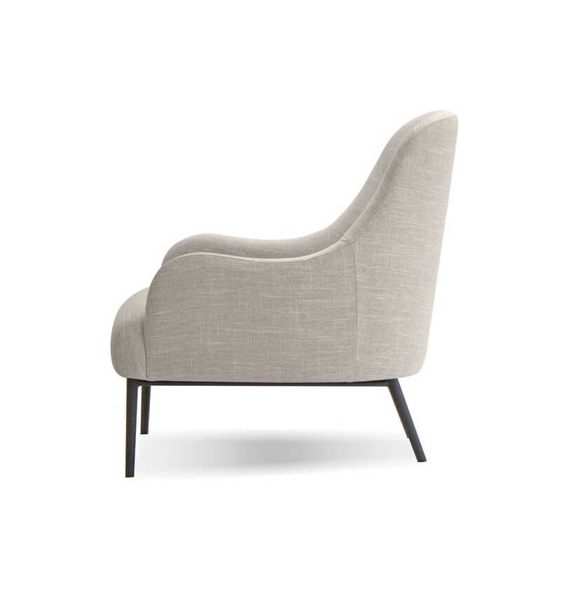Swoon Fabric Lounge Chair, Black Powder Coated Legs