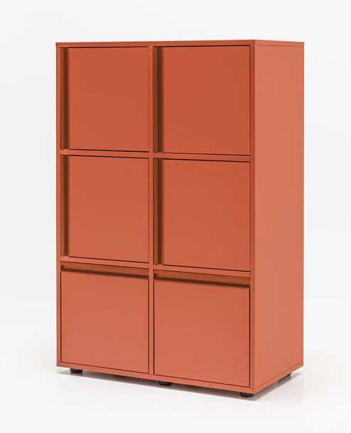 Locker Plus Office Double Storage Cabinet w/6 Lockable Doors