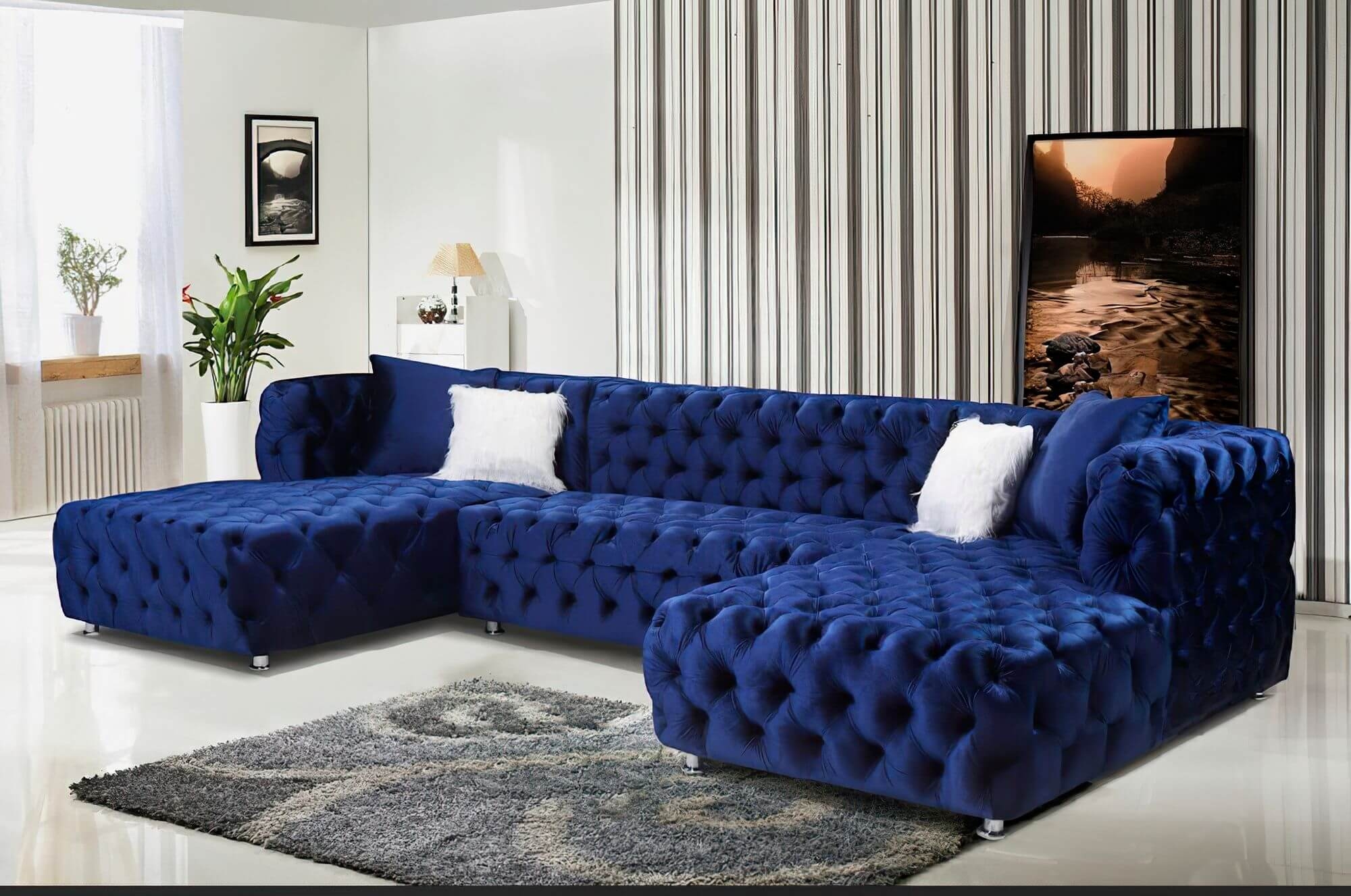 LCL-011 Velvet U-Shape Sectional Sofa