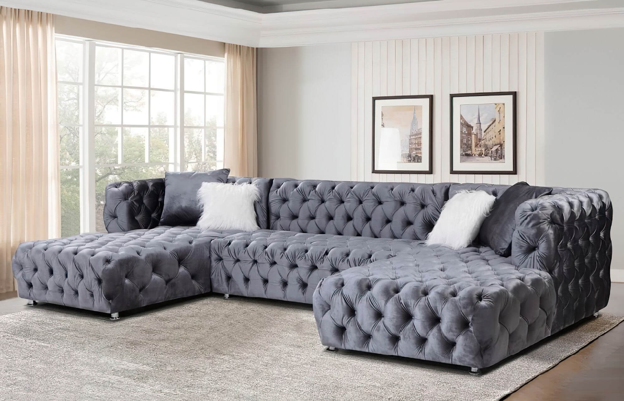 LCL-011 Velvet U-Shape Sectional Sofa