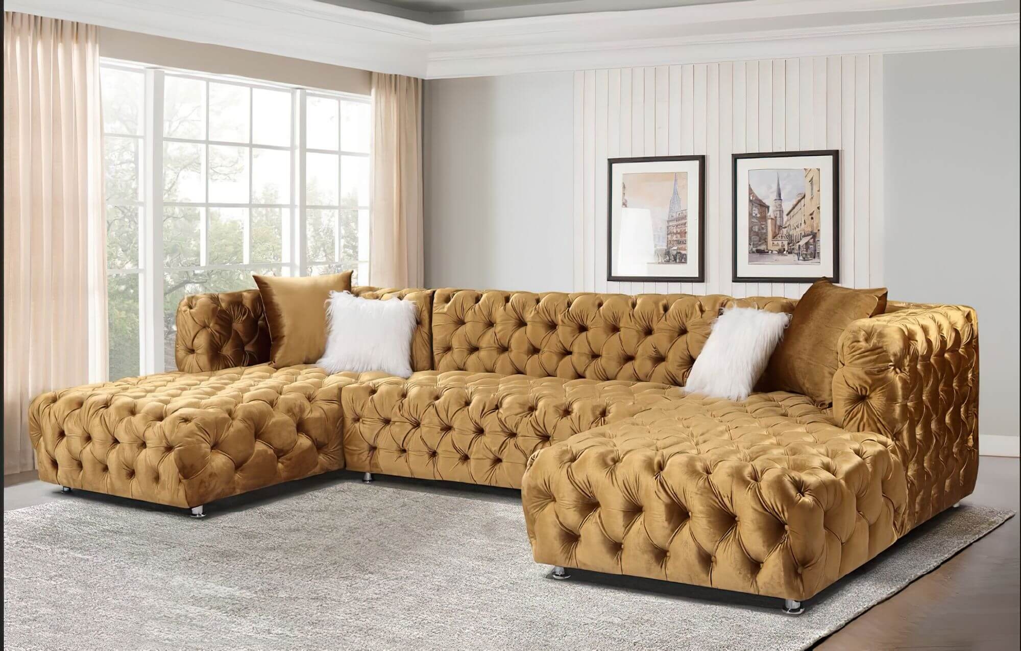 LCL-011 Velvet U-Shape Sectional Sofa