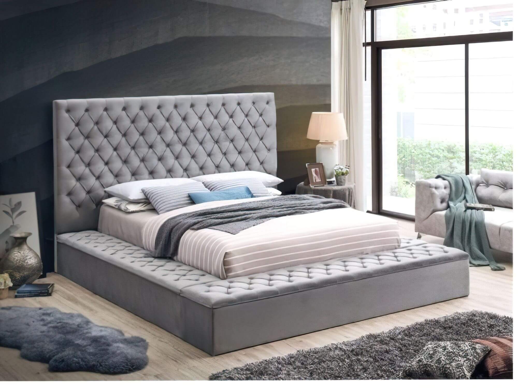 LCL-B01 Velvet Queen Size Bed
