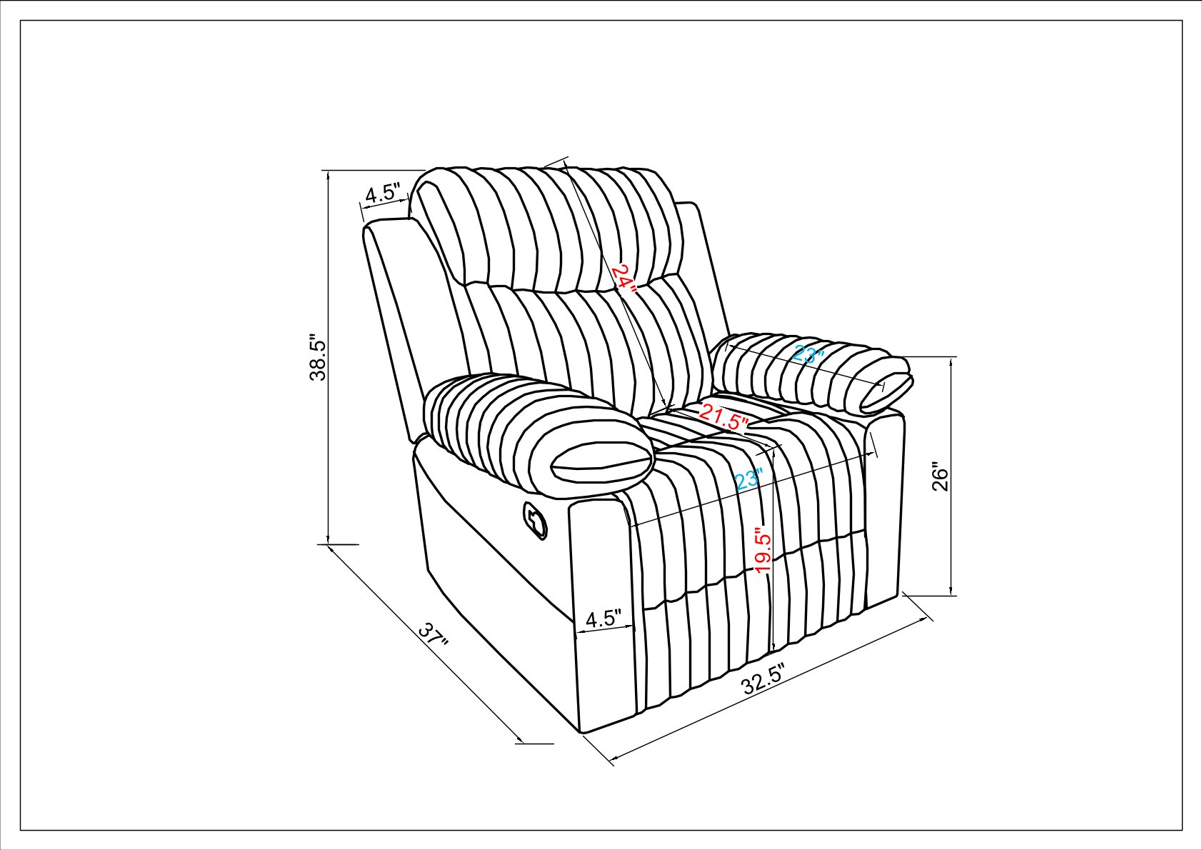U6028 Fabric Glider Recliner Chair