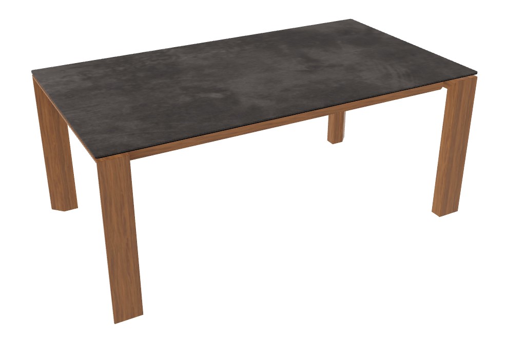 Omnia W70.9"-94.5" Rectangular Ceramic/Wood Veneer Extendable Dining Table