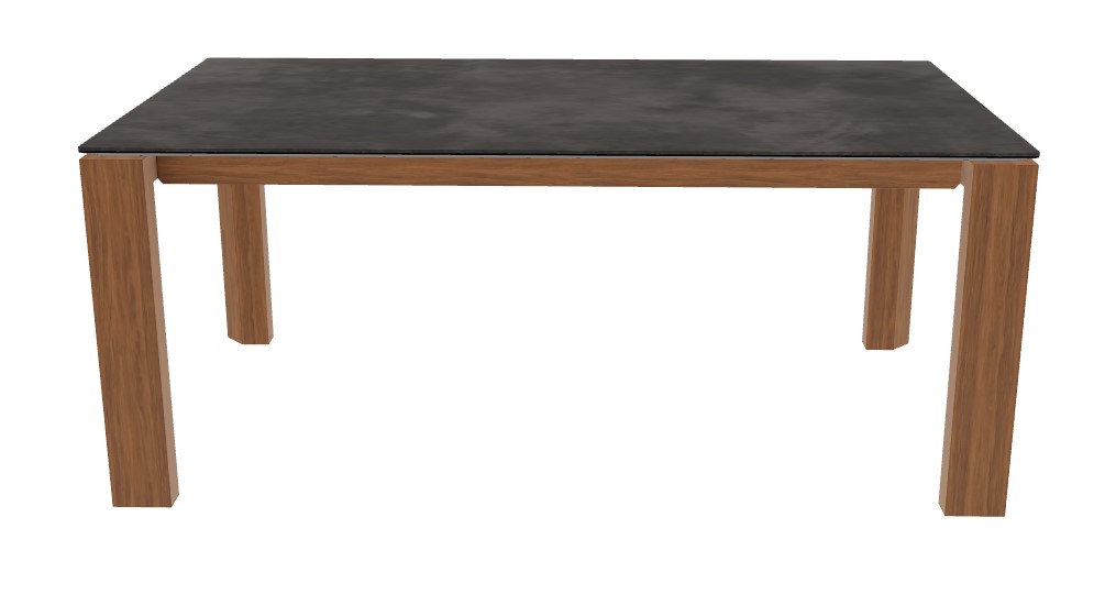 Omnia W70.9"-94.5" Rectangular Ceramic/Wood Veneer Extendable Dining Table