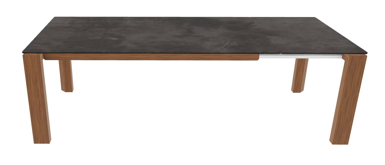 Omnia W70.9"-94.5" Rectangular Ceramic/Wood Veneer Extendable Dining Table