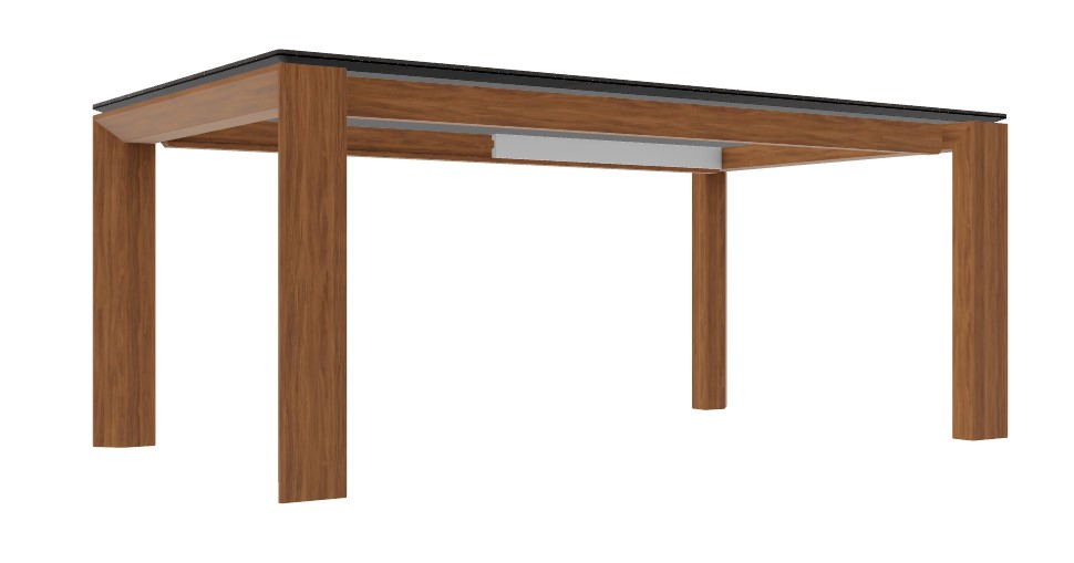 Omnia W70.9"-94.5" Rectangular Ceramic/Wood Veneer Extendable Dining Table