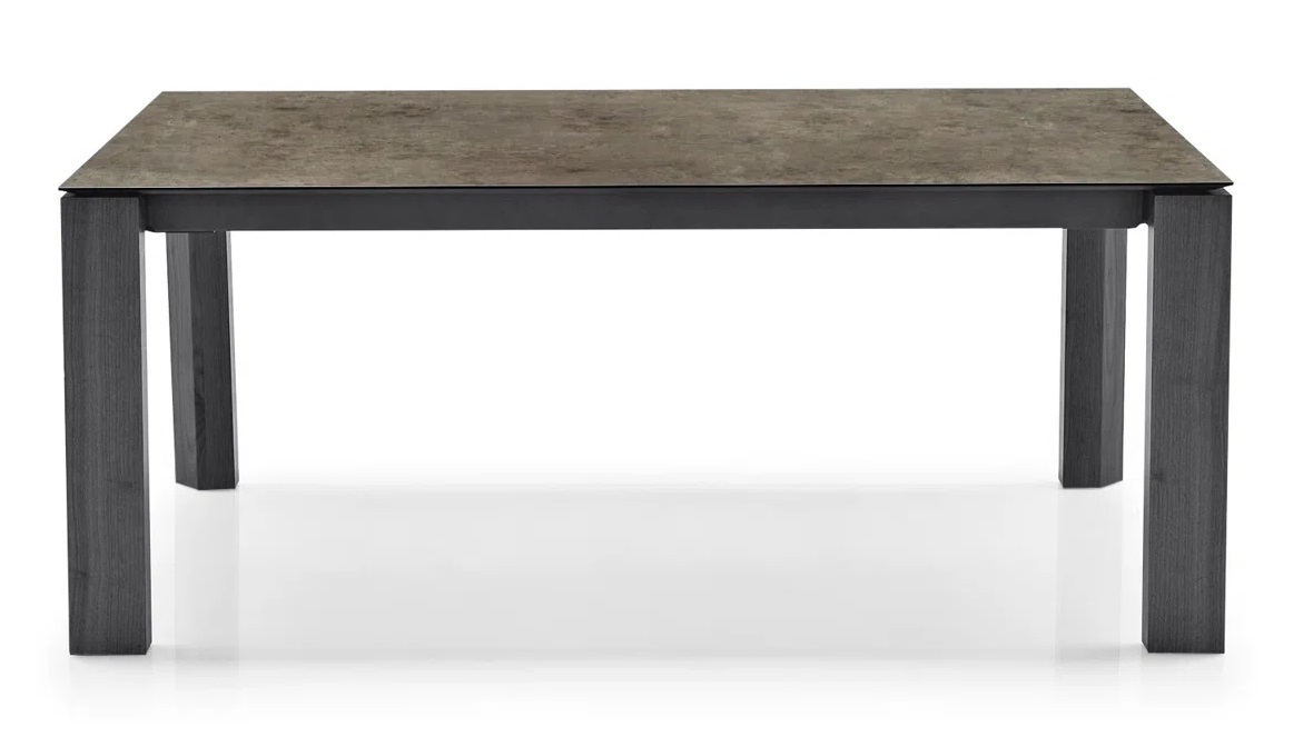 Omnia W70.9"-94.5" Rectangular Ceramic/Wood Veneer Extendable Dining Table